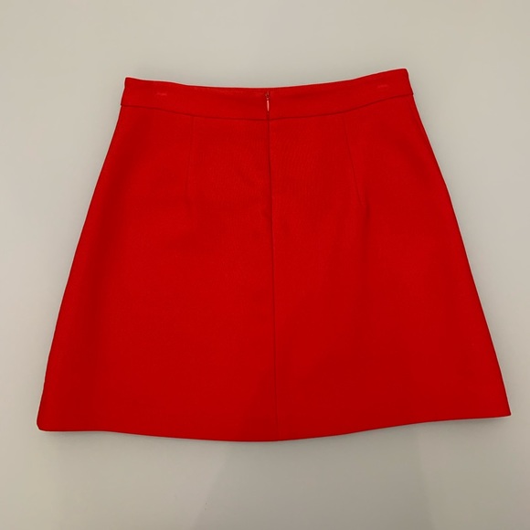 Zara Red Mini Skirt with Zippers | Medium - Picture 2 of 4
